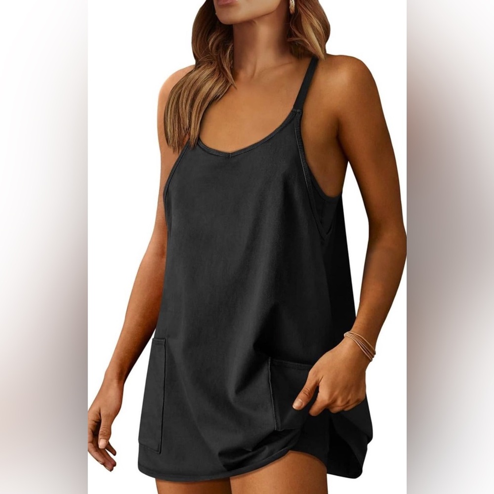 Mini Dress 2024 Casual Sleeveless Built in Shapewear Sundress /Trendy Shorts